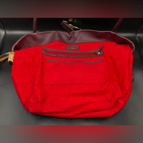 Dooney & Bourke Belvedere Logo Lock Tote Burgundy Pebbled Leather Maroon Red - Picture 14 of 16